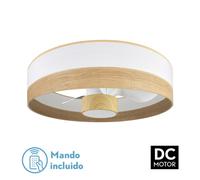 Fabrilamp ventilador dc 24w olga blanco/mad.clara-haya 3 aspas 6 vel.