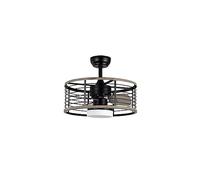 FABRILAMP Ventilador Dc 24w Pella Negro/Madera 3 Aspas 50d 2540lm 6 Velocidades 3000-4000-6000k C/remoto, Memoria Y Temporizador