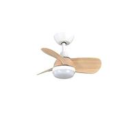 Iluminashop 305324 Ventilador de Techo LED Verano e Invierno con Mando a Distancia 24W Blanco/Haya