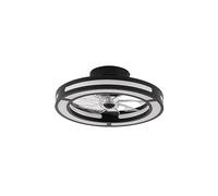 FABRILAMP Ventilador DC 58w Kastoria Negro 8 Aspas Abs Transp 50d 6 Velocidades 5900lm 3 Colores C/remoto, Memoria Y Temporizador