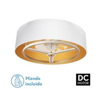 Fabrilamp ventilador dc anuska 60w blanco/oro-oro 70d 8 aspas 6 veloc.