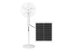 FABRILAMP Ventilador DC De Pie Solar Clima Blanco 30w 3vel 5asp Puerto Usb Y Luz C/remoto 43d Cable 4,20m