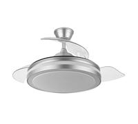 Abrila Dc Esparta 110Cm Plata - Ventilador De Techo Aspa Retráctil Con Luz