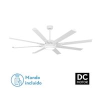 Fabrilamp ventilador dc grado 30w 15w blanco 8 aspas aluminio 198d 6ve