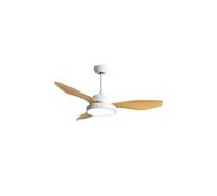 FABRILAMP Ventilador Dc Hayate 48w 4078lm Blanco/haya 3 Asp 39/54x120x120cm 3000-4000-6000k C/remoto