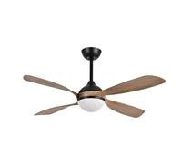 FABRILAMP Ventilador Dc Livorno 30w 3250lm Negro/roble 132d 4aspas 3000k,4500k,6000k, Remoto+ Temporizador+ Memoria