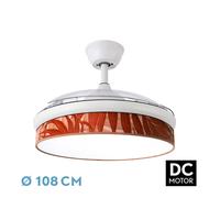 Abrila Moda Blanco/Caldera - Ventilador De Techo Aspas Retráctiles 72 W