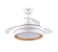 FABRILAMP Ventilador Dc Nalon 48w Blanco/haya 3aspas 91d 4800lm 6vel 3000-4500-6000k Remoto+memori temporizador