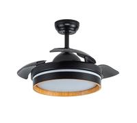 FABRILAMP Ventilador Dc Nalon 48w Negro/madera oscura 3aspas 91d 4800lm 3000-4500-6000k Remoto+memoria+temporizador