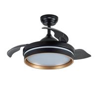 Abrila Nalon Negro / Oro - Ventilador De Techo Aspas Retráctiles 48 W F