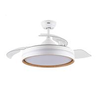 FABRILAMP Ventilador Dc Nalon 72w Blanco/haya 3aspas 109d 7200lm 6vel 3000k,4500k,6000k Remoto+memoria+temporizador