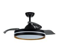 FABRILAMP Ventilador Dc Nalon 72w Negro/madera Oscura 3aspas109d 7200lm 3000k,4500k,6000k Remoto+memori temporizador