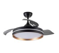 FABRILAMP Ventilador Dc Nalon 72w Negro/oro 3aspas 109d 7200l 6vel 3000k,4500k,6000k Remoto+memoria+temporizador