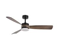 FABRILAMP Ventilador Dc Oriente 26w Negro 3 Aspas Roble 132d 6vel 3colores 2950lm Remoto,memoria,temporizador