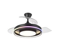 FABRILAMP Ventilador Dc Pitufo 59w Nero/madera 3asp107d 6980lm Rgb +3000-4500-6500k Reg.intensidad+remoto+memo+temporiz