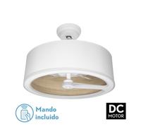 Fabrilamp ventilador dc tatiana 110w blanco/mad.clara 3 aspas 62d 3000