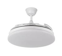 FABRILAMP Ventilador Dc Tridente 59w Blanco 4aspas Desp.108d 6980lm Reg.intensidad Remoto+temporizador+memoria 3000-4000-6000k
