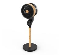 FABRILAMP Ventilador Pie Bizancio Negro/haya 50w 3velocidades 95x30x30 Oscilante,tactil Display,remoto Y Temporizador