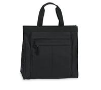 Fabrizio Bolsa de la compra, bolso bandolera, bolsa de playa, compartimento interior + 2 compartimentos exteriores con cremallera, Negro , 35x40x16 cm