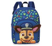 Fabrizio Mochila Patrulla - Mochila de guardería para niños de 3 a 6 años con Chase y orejas de felpa que sobresalen, bolsa para guardería y guardería, 31 cm x 24 cm x 13 cm, 8 l, azul, talla única,