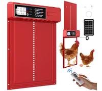 FabStyl Puerta Gallinero Automatica Solar, Puerta Automatica Gallinero Grande de Color Rojo con 3 Modos, ProteccióN contra Pinchazos y Aluminio de Resistente a la Intemperie