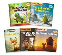 Fábulas bilingües para niños en inglés y español | Cuentos morales clásicos con animales lindos | Set de 5 libros | Aprendizaje temprano