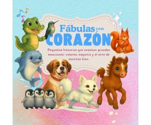 Fábulas con corazón-Historias de emociones, de animales que consiguen vencer obstáculos: Un libro infantil ilustrado de animales sobre amistad, la ... la autenticidad y la resiliencia para niños