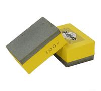 FABULETTA Disco de pulido de carburo de silicio de grano 50-400 para azulejos, mármol, piedra, vidrio, acabado de borde de metal, 93 x 62 mm, amarillo, ergonómico, uso manual (grano 100)