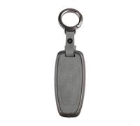 FABULETTA Funda de llave de coche para Hyundai Tucson 2021 Solaris Sonata Nexo Santafe Funda de cuero de aleación de zinc Escudo gris Agarre cómodo (7 botones)