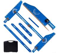 FABULETTA Herramienta de plantilla para peldaños de escalera, construcción de aluminio resistente que mide 8 a 56 pulgadas para un uso preciso de plantilla de escalera para carpintero (calibre de