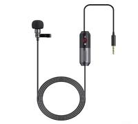 FABULETTA Lavalier - Micrófono para cámara (2,5 µm, chapado en oro, 360°, interruptor de 1 clic)