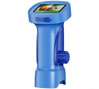 FABULETTA Microscopio digital con pantalla IPS de 2.4 pulgadas, zoom 1000X, sensor de 2 MP, 8 LED ajustables para el aula de estudio biológico (azul)