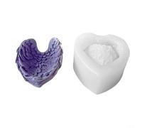 FABULETTA Moldes de silicona para resina epoxi, alas de ángel del amor para adornos epoxi, fabricación de velas, almacenamiento de oficina, reutilizables y adecuados para lavavajillas y refrigerador