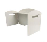 FABULETTA Parabrisas plegable de acero de hierro de 0,8 mm de grosor para estufas de gas butano, protector de viento de 360 grados con bolsa de almacenamiento para acampar al aire libre, senderismo