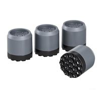 FABULETTA Silent Step - Almohadillas antivibración para lavadora, reducción de ruido, amortiguador, silicona, antideslizante, paquete de 4 (gris)