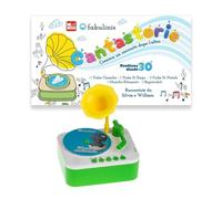 Fabulinis - Contador de historias educativas para niños de 1 a 8 años con 30 discos sonoros ilustrados de historias, cuentos y cuentos de hadas de los grandes clásicos + llavero cachorros