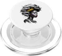 Fabulosa Mujer Afro Negra con Palabras empoderadoras y Corona PopSockets PopGrip para MagSafe