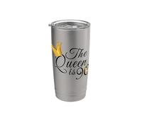 Fabulosos regalos para fiesta de cumpleaños de The Queen is 90 Vaso térmico de acero inoxidable de doble pared