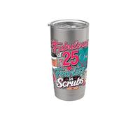 Fabulous at 25 Fearless Nurse in Scrubs 25th Birthday Woman Vaso térmico de acero inoxidable de doble pared