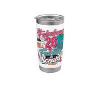 Fabulous at 26 Fearless Nurse in Scrubs 26th Birthday Woman Vaso térmico de acero inoxidable de doble pared