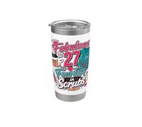 Fabulous at 27 Fearless Nurse in Scrubs 27th Birthday Woman Vaso térmico de acero inoxidable de doble pared