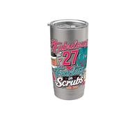 Fabulous at 27 Fearless Nurse in Scrubs 27th Birthday Woman Vaso térmico de acero inoxidable de doble pared