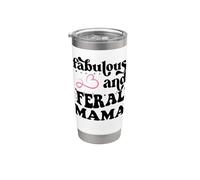 Fabulous & Feral Mama Just a Feral Mom Somebody's Feral Mama Vaso térmico de acero inoxidable de doble pared