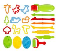 Faburo 23pcs Piezas Kit de Herramientas de Plastilina Inteligentes Play Dough Accesorios Niños Accesorios de Arcilla con Moldes plastilina, Rodillos, cortadores