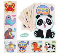 Faburo 8pcs Puzzles Niños 1~3 Años de Madera Juguetes Bebes, Rompecabezas Animales para Invitados Bebe, Juegos Niño Montessoris como Regalo Cumpleaños Niños Colegio Detalle Cumpleaños Infantil