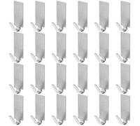 Faburo Ganchos para Colgar 24 PCS, Toalleros de Baño sin Taladro Acero Inoxidab, Ganchos Adhesivos para Pared, Perchero de Pared, Colgador Toalla Baño, Colgadores Adhesivos Resistentes para Cocina