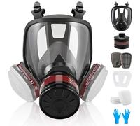 Faburo Mascara Respiradora de Cara Completa Reutilizable para Proteger del Polvo, el Gas, la Pintura, los Vapores Orgánicos, los Productos Químicos y Partículas, con accesorios protección Profesional