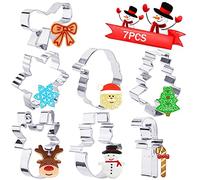 Faburo Moldes Galletas Navidad Acero Inoxidable Metal, Cortadores Galletas Navidad 7pcs para Christmas Crackers, Gingerbread House Kit para Elaborar la Casita de Jengibre y Decoración Galletas Navidad