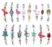 Faburo 15 Piezas Pulsera de Unicornio Trenzada, Brazalete de Amistad, Joyería de Animales para Niña Regalo de Cumpleaños de Fiesta(Vivid)