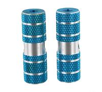 FACAIIO 2 pares de clavijas de aleación de aluminio, pedales cilíndricos antideslizantes de acrobacias de 70 mm para bicicleta de montaña, eje delantero y trasero, negro (azul)